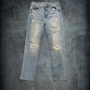 American Eagle Outfitters Light Blue Distressed Boyfriend Jeans